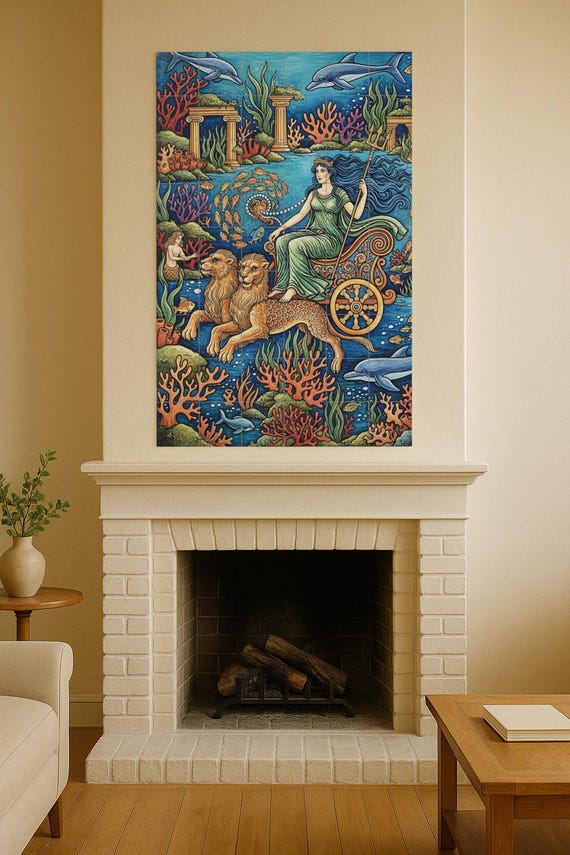 Mural de cerámica de Anfitrite, diosa del mar — vista 2