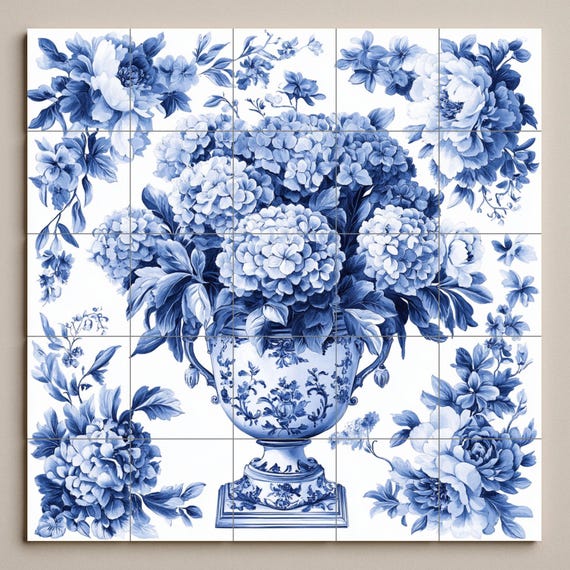 Mural de cerámica azul de Delft — vista 4