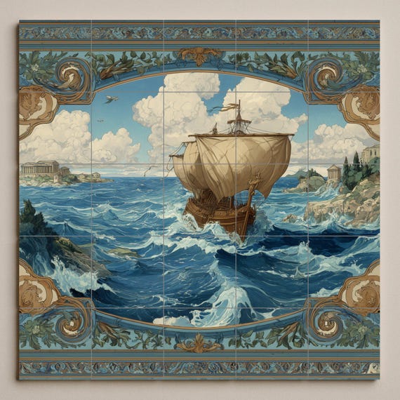 Mural de azulejos de la Odisea — vista 3