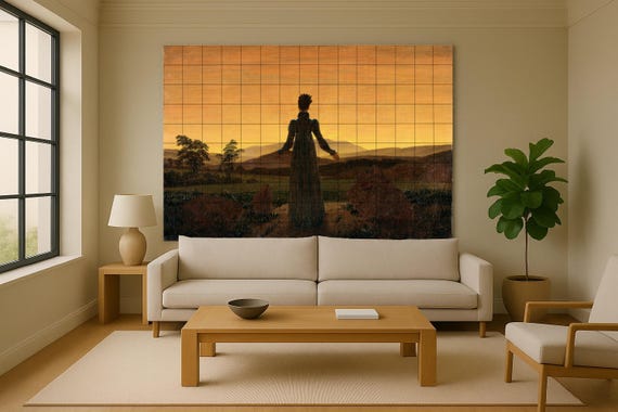 Mural de cerámica "Mujer ante el sol naciente" — vista 3