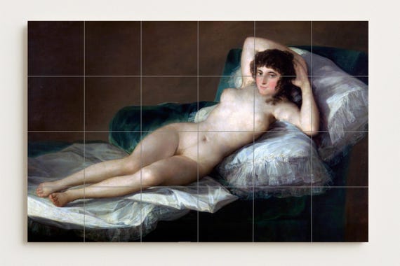 Mural de azulejos La Maja Desnuda de Goya — vista 2