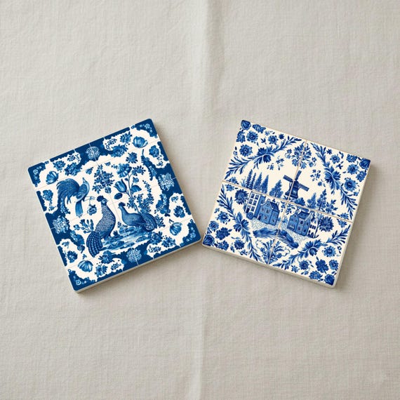 Delft Blue Ceramic Coaster Set — vista 4