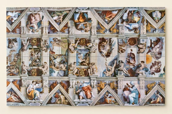 Mural de azulejos de Miguel Ángel en el techo de la Capilla Sixtina — vista 3