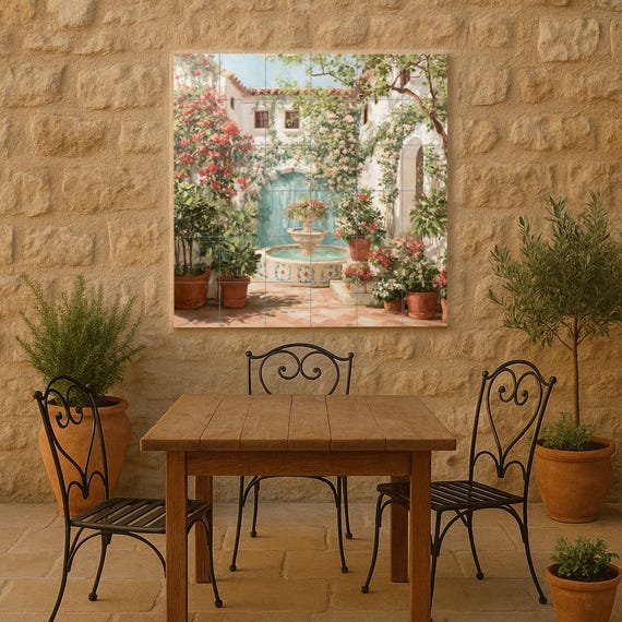 Mural de azulejos de patio español — vista 2