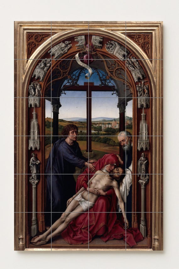 La Lamentación de Rogier van der Weyden — Mural cerámico de Cerámicas La Noria