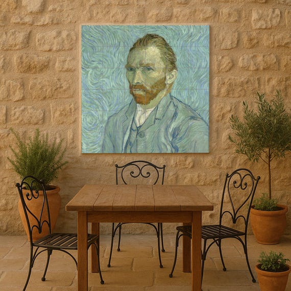 Mural de azulejos de cerámica con el autorretrato de Van Gogh — vista 4