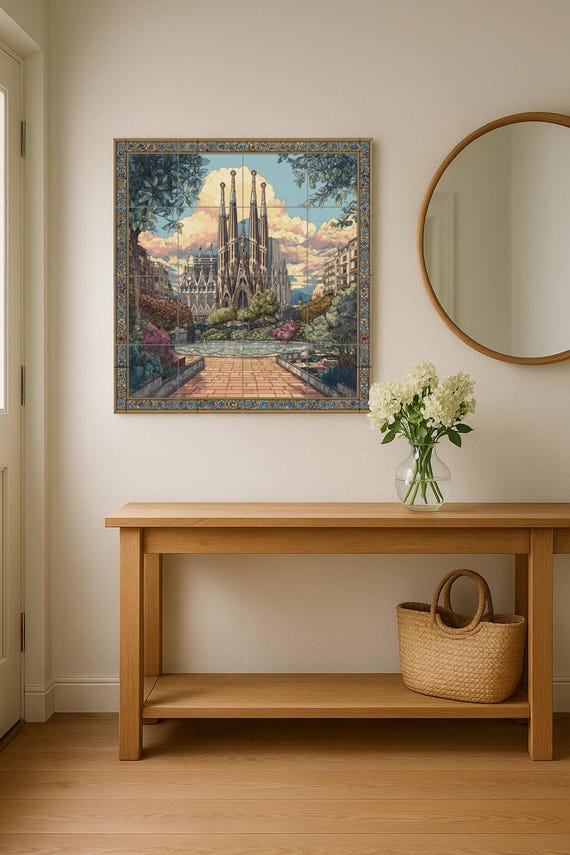 Mural de azulejos de la Sagrada Familia