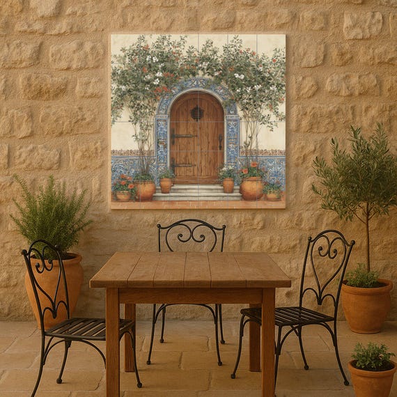 Mural de azulejos para puerta española — vista 2