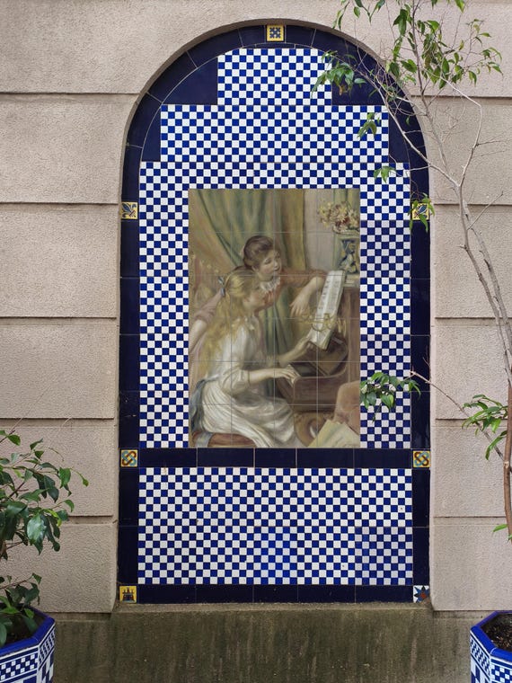 Mural de azulejos de cerámica "Chicas al piano" — vista 3