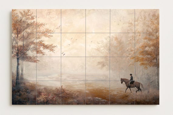 Mural de azulejos de jinete de los Apalaches — vista 3
