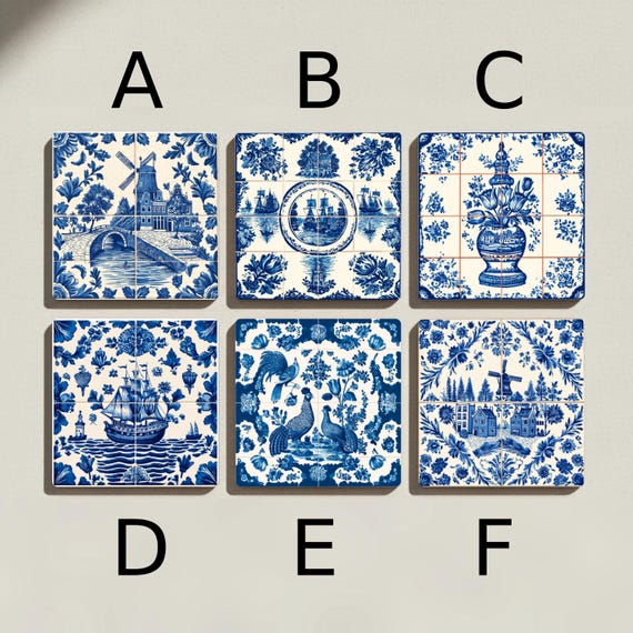 Delft Blue Ceramic Coaster Set — vista 2