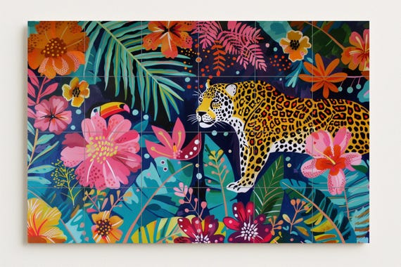 Mural de azulejos de la selva amazónica — vista 2