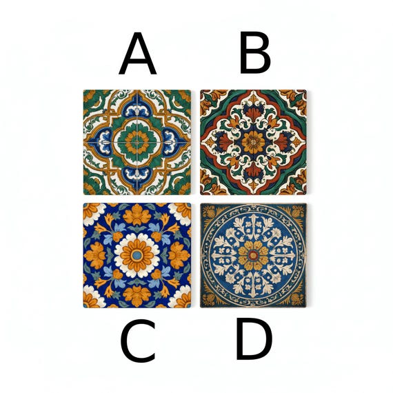 Talavera / Juego de posavasos de arte popular mexicano / Decoración co — vista 2