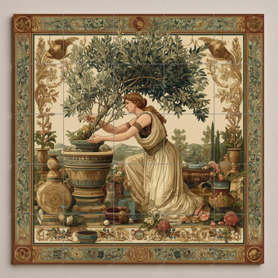 Mural de azulejos de diosa romana — vista 2