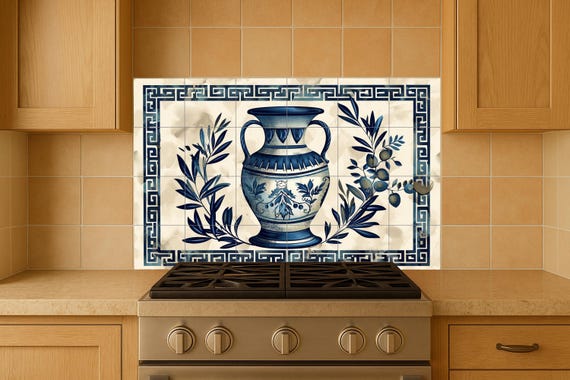 Mural de azulejos de ánfora griega — vista 4