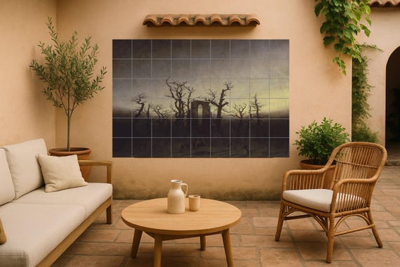 Mural de azulejos de cerámica de la Abadía de Oakwood — vista 4