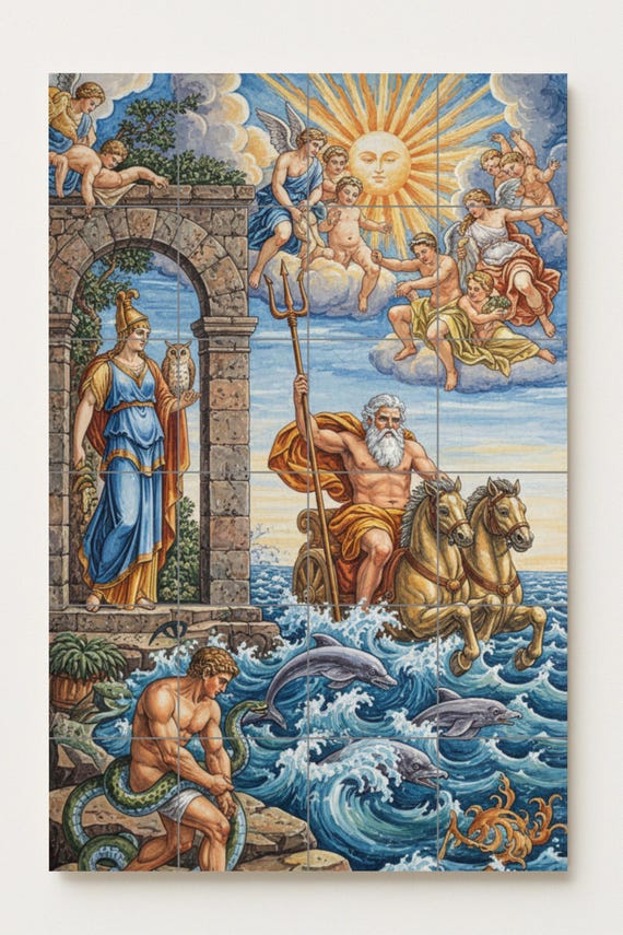 Poseidón y Atenea — vista 2