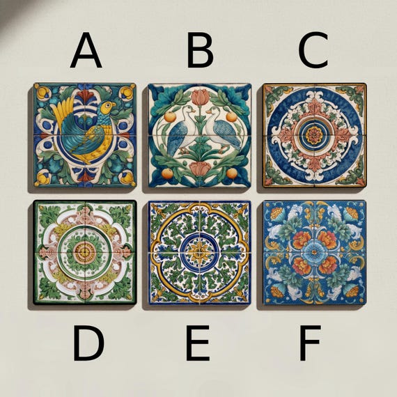 Renaissance Majolica Bird Ceramic Coaster Set — vista 2