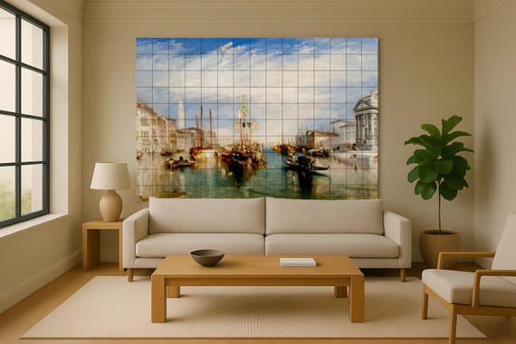 Mural de azulejos de cerámica de Venecia desde Madonna della Salute — vista 2