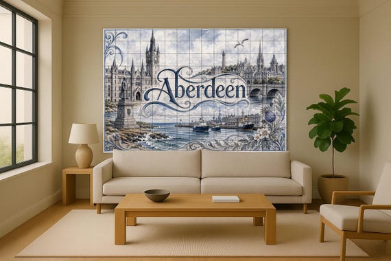 Mural de azulejos de cerámica de Aberdeen, arte mural costero escocés, decora… — vista 2