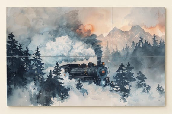 Mural de tren de vapor — vista 3