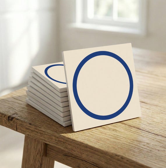 Azul círculo minimalista — vista 3