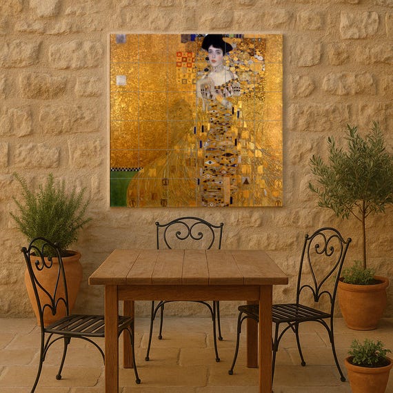 Retrato de Adele Bloch-Bauer I Mural de azulejos de cerámica — vista 2