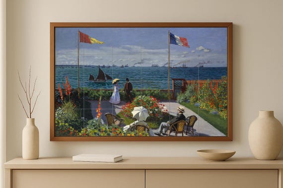 Mural de azulejos del Jardín de Monet en Sainte Adresse — vista 2