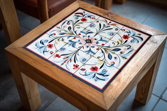 Mural cerámico noruego Rosemaling — vista 3