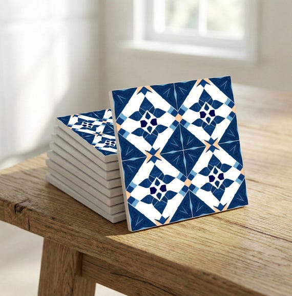 Azul geométrico — Azulejo decorativo de Cerámicas La Noria