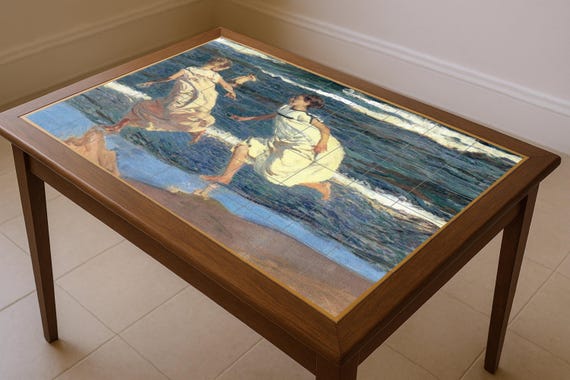 Mural de azulejos de Sorolla corriendo en la playa de Valencia — vista 3