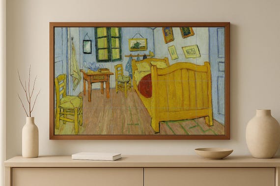 Mural de azulejos de cerámica en un dormitorio de Arles — vista 2
