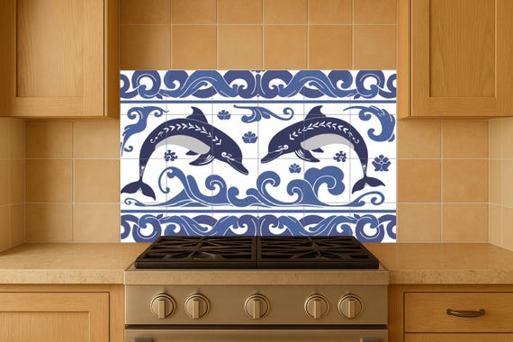 Mural de azulejos con delfines de Cnosos — vista 4