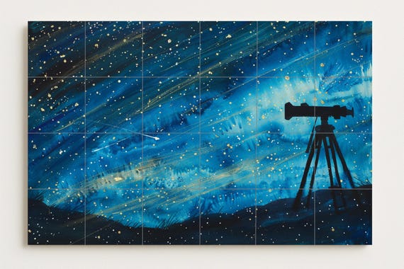 Mural nocturno de observación de estrellas — vista 2