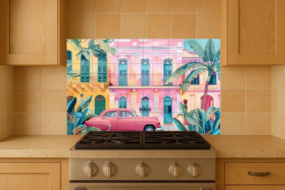 Mural caribeño en tonos pastel — vista 4