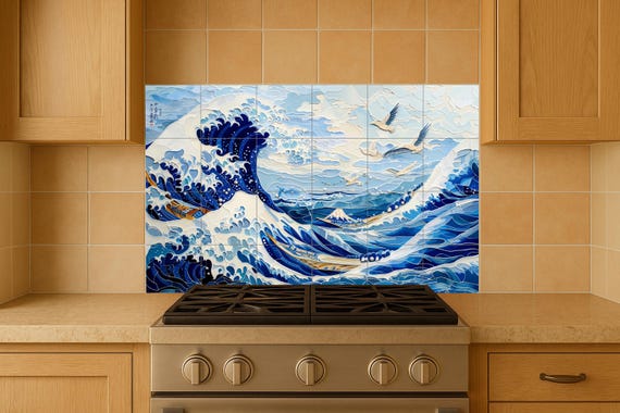Mural de azulejos de la Gran Ola