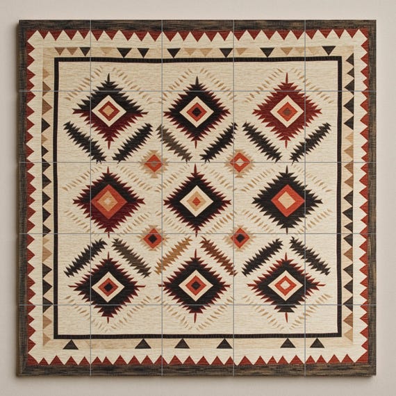 Mural cerámico textil navajo — vista 3