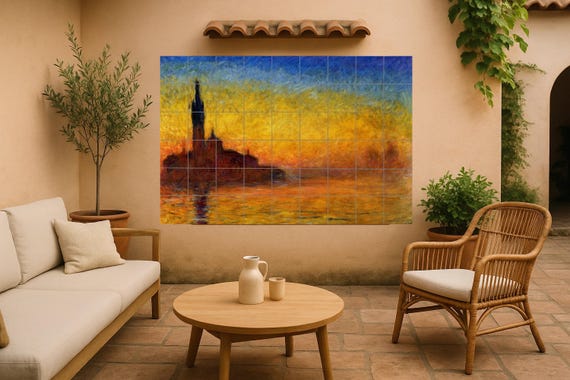Mural de azulejos de cerámica "Venecia al atardecer" — vista 4
