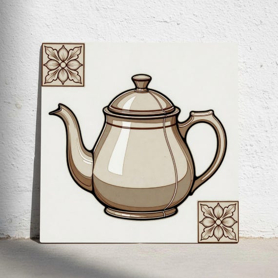 Teapot vintage — Azulejo decorativo de Cerámicas La Noria