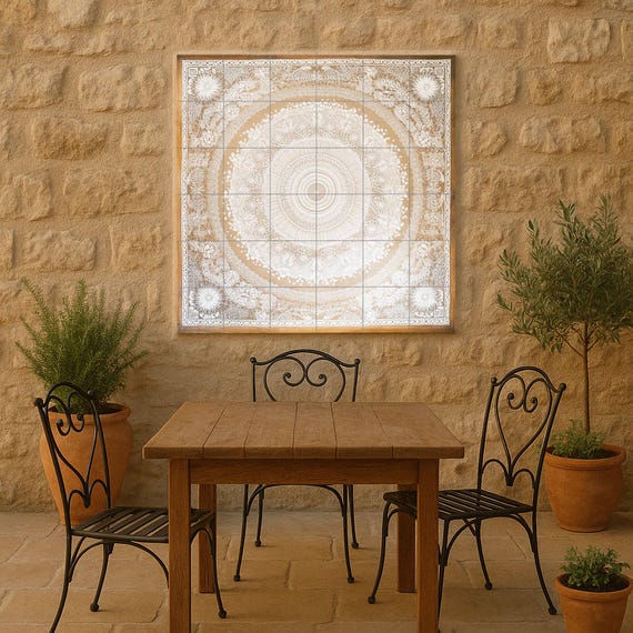 Mural de azulejos de cerámica con mandala elegante para pared, panel decorati… — vista 4