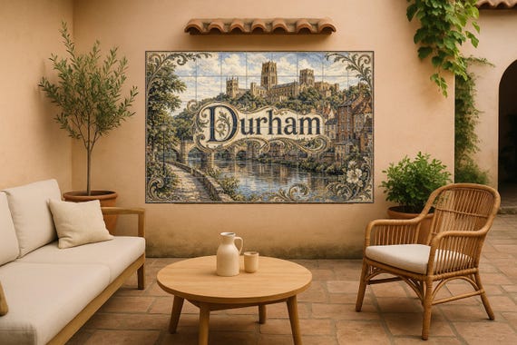 Mural de azulejos de cerámica de Durham, arte mural de la catedral de Durham,… — vista 3