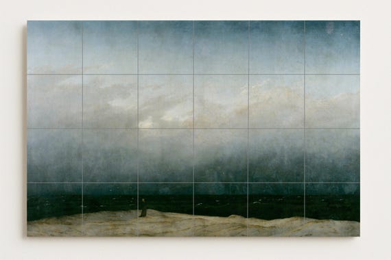 Mural de azulejos de cerámica "El monje junto al mar" — vista 2