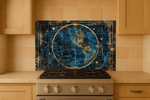 Mural de azulejos con mapa celestial — vista 4