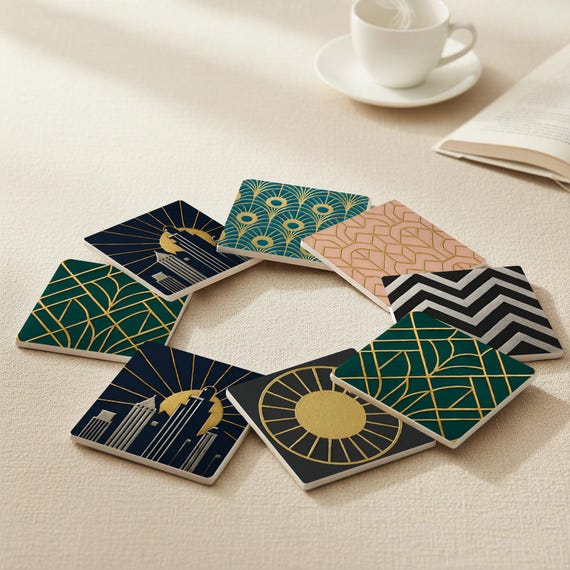 Art Déco / Decoración de mesa con detalles geométricos dorados — vista 4