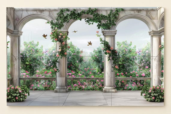 Mural de jardín neoclásico — vista 3
