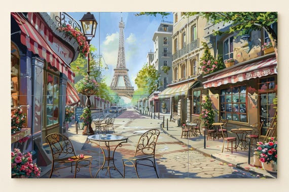 Mural de café parisino — vista 3