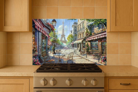 Mural de café parisino — vista 4