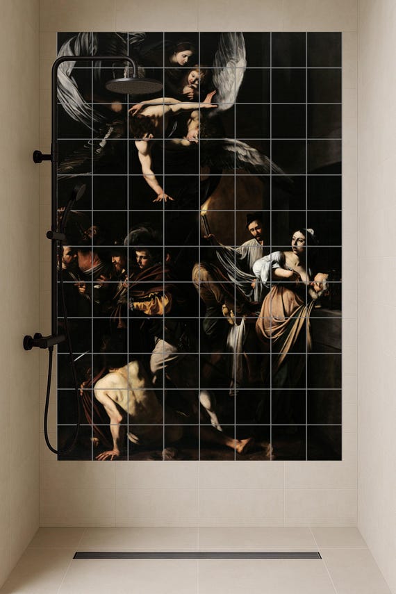 Mural de azulejos de cerámica Las Siete Obras de Misericordia — vista 3