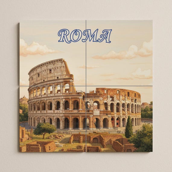 Mural de pared de cerámica del Coliseo de Roma — vista 2
