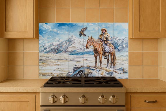 Mural de jinete nómada — vista 4